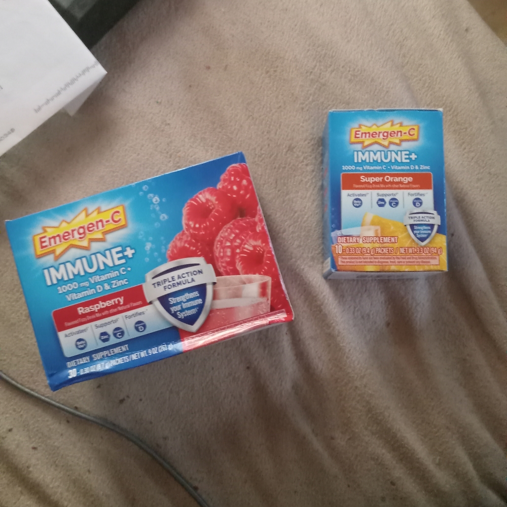 Emergen-C Immune+ Raspberry and Super Orange Pack